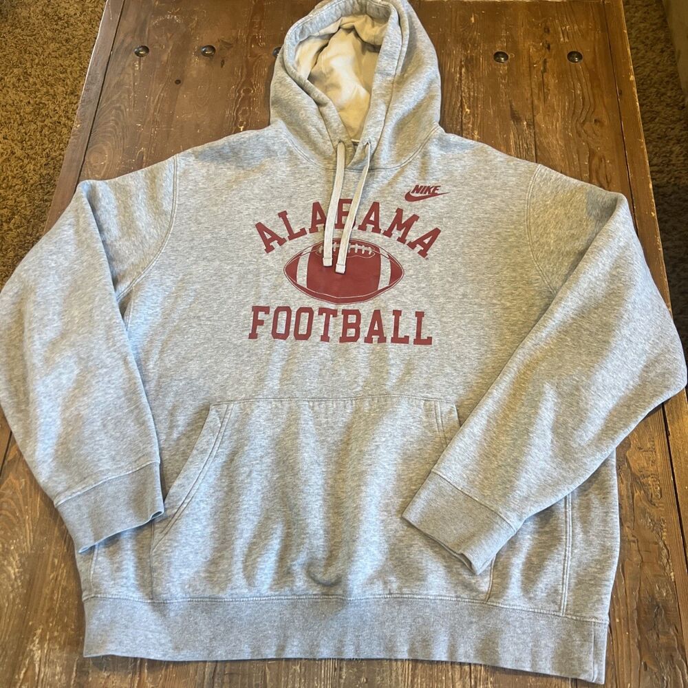 Nike Alabama Crimson Tide Football Club Fleece Hoodie Gray Men’s Large EUC